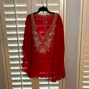 Magenta blouse/coverup